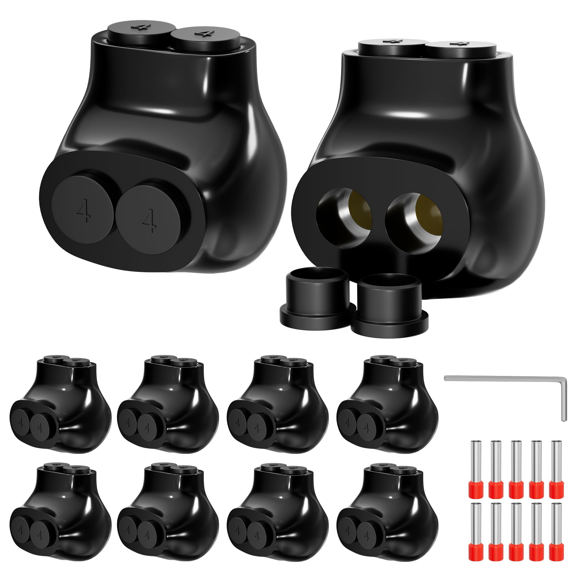 Joinfworld 2 Port Insulated Multi Tap Connector 4-14 AWG Aluminum to Copper Wire