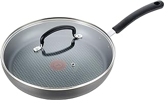 T-Fal Ultimate Hard Anodized Nonstick Fry Pan With Lid 12 Inch, Oven Broiler Safe 400F, Lid Safe 350F, Cookware, Pots and Pans, Kitchen Frying Pans, Skillets, Home, Dishwasher Safe, Onyx