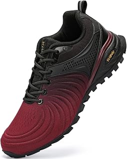 Kricely Men's Trail Running Shoes Hiking Shoes Outdoor Breathable Sneakers Fitness Running Sneakers