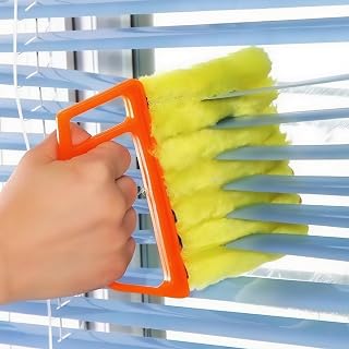 Window Blind Cleaning Tool, Portable Mini Duster for Vinyl and Wood Blinds, Easy Dusting Brush for Home, Office, Car - Orange