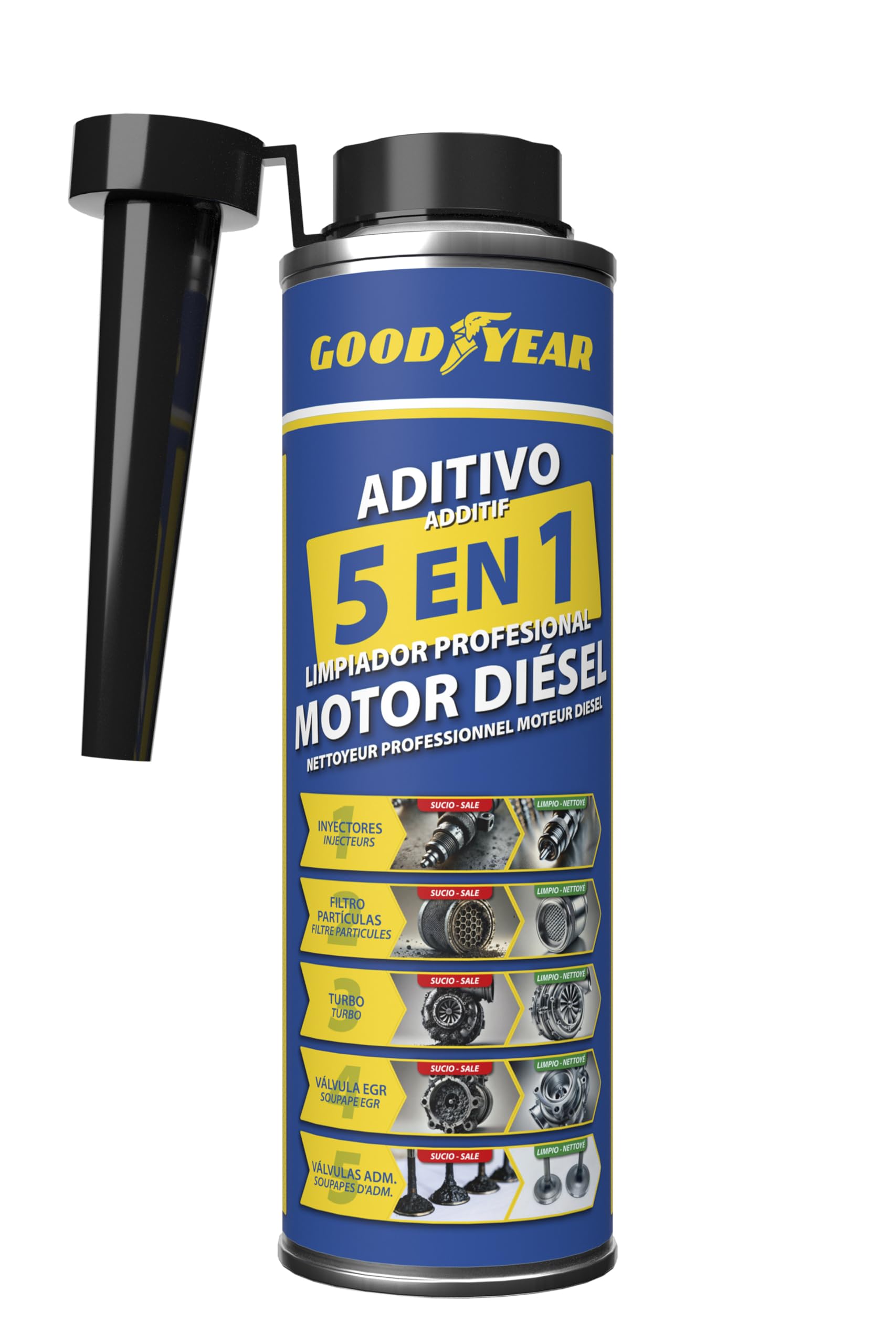Goodyear Professional 5-in-1 Diesel Engine Cleaner Additive 300ml | Complete Cle