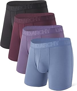 DAVID ARCHY Men's Boxer Briefs Breathable Soft Breathable Fly Closure Boxer Briefs Multipack
