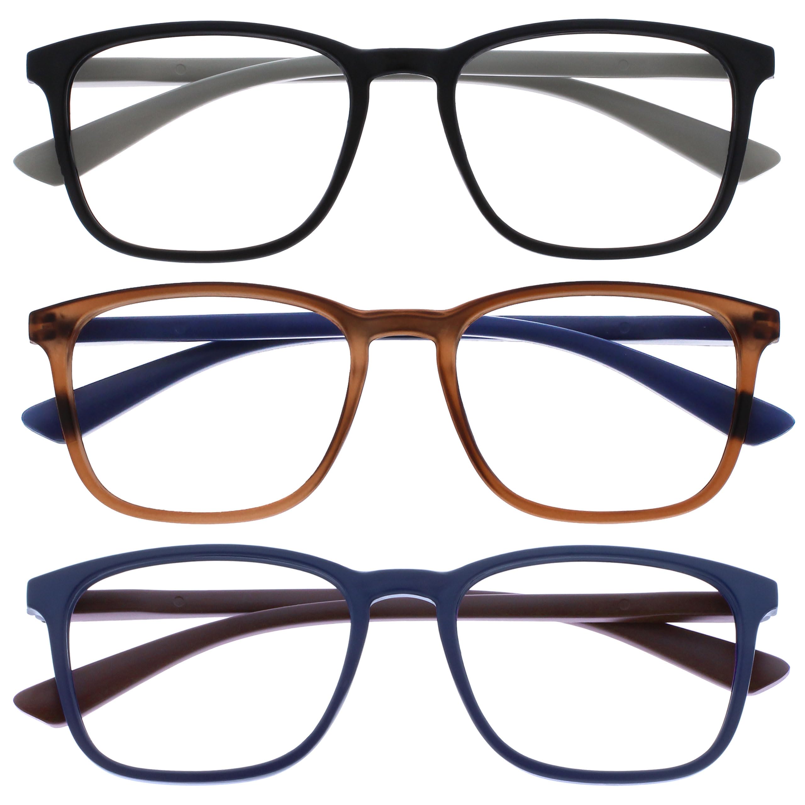 OPULIZE Max Classic Reading glasses for Women Men,Scratch Resistant Large Rectan