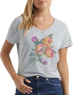 Hanes Women's Women’s Short Sleeve Graphic V-Neck Tee (Multiple Graphics Available) T-Shirt (Pack of 1)