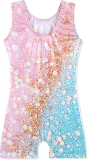 HOZIY Gymnastics Leotards for Girls Unicorn Aurora Rainbow Mermaid Dinosaur Cupcake Sparkle Biketard Toddlers Kids Children