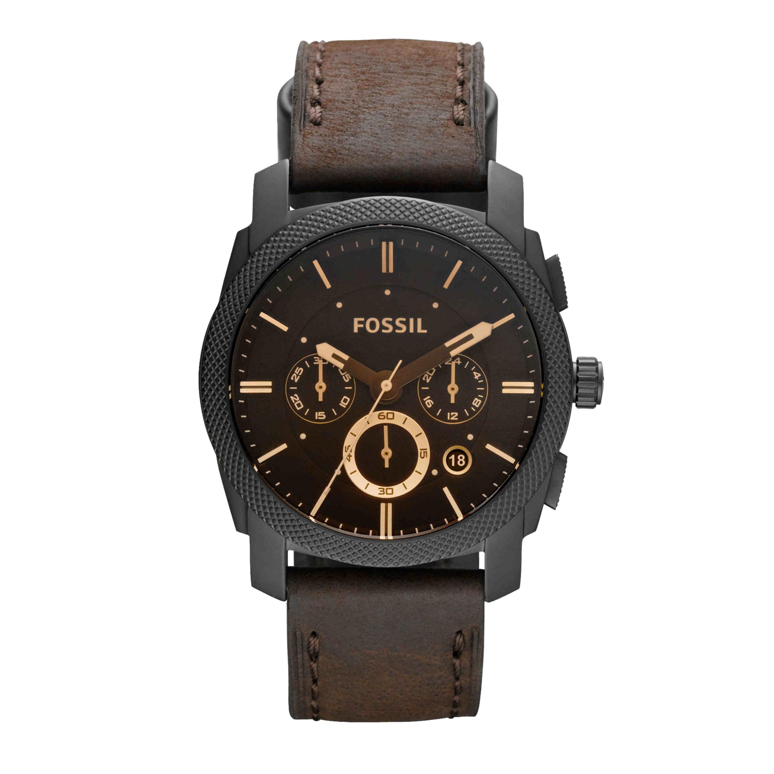 Fossil Machine Uhr für Herren, 42mm Quarz-Chronographenwerk mit Edelstahl- oder 