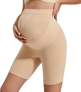 INNERSY Womens Maternity Shorts Over Bump Anti Chafing Pregnancy Shapewear | No Chub Rub Boxers Underwear, High Waist Belly Support, Stretchy Modesty Cycling Pants for Under Dresses and Skirts, Tag-free