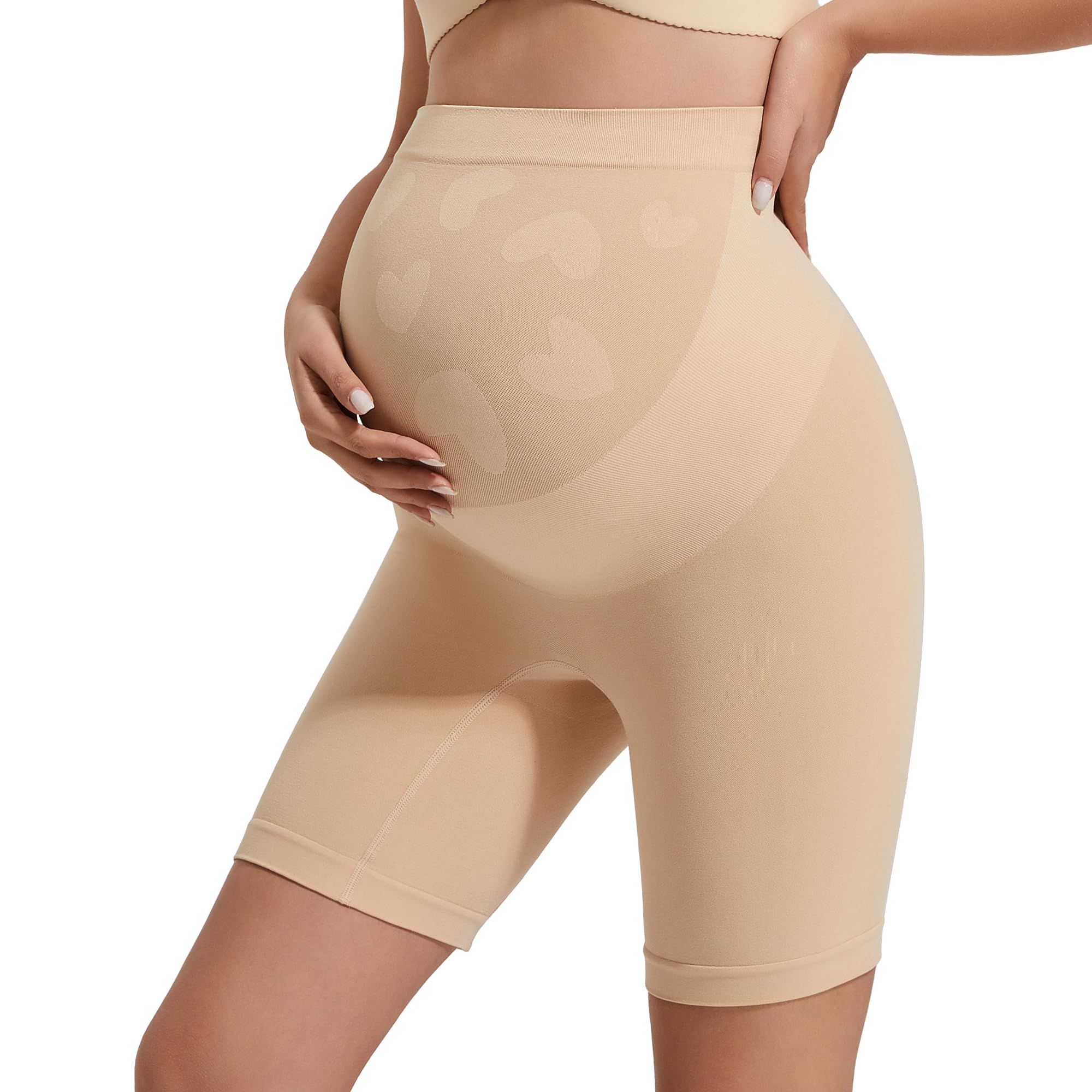 INNERSY Womens Maternity Shorts Over Bump Anti Chafing Pregnancy Shapewear | No 