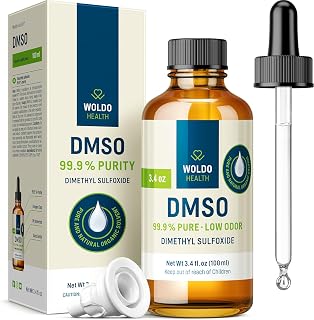 WoldoHealth DMSO 99.9% Pharmaceutical Grade Liquid - 3.38 fl. oz | Pure Dimethyl Sulfoxide Drops, FT-IR Verified Low Odor Solvent in Amber Glass Dropper Bottle, for Lab and Research Use