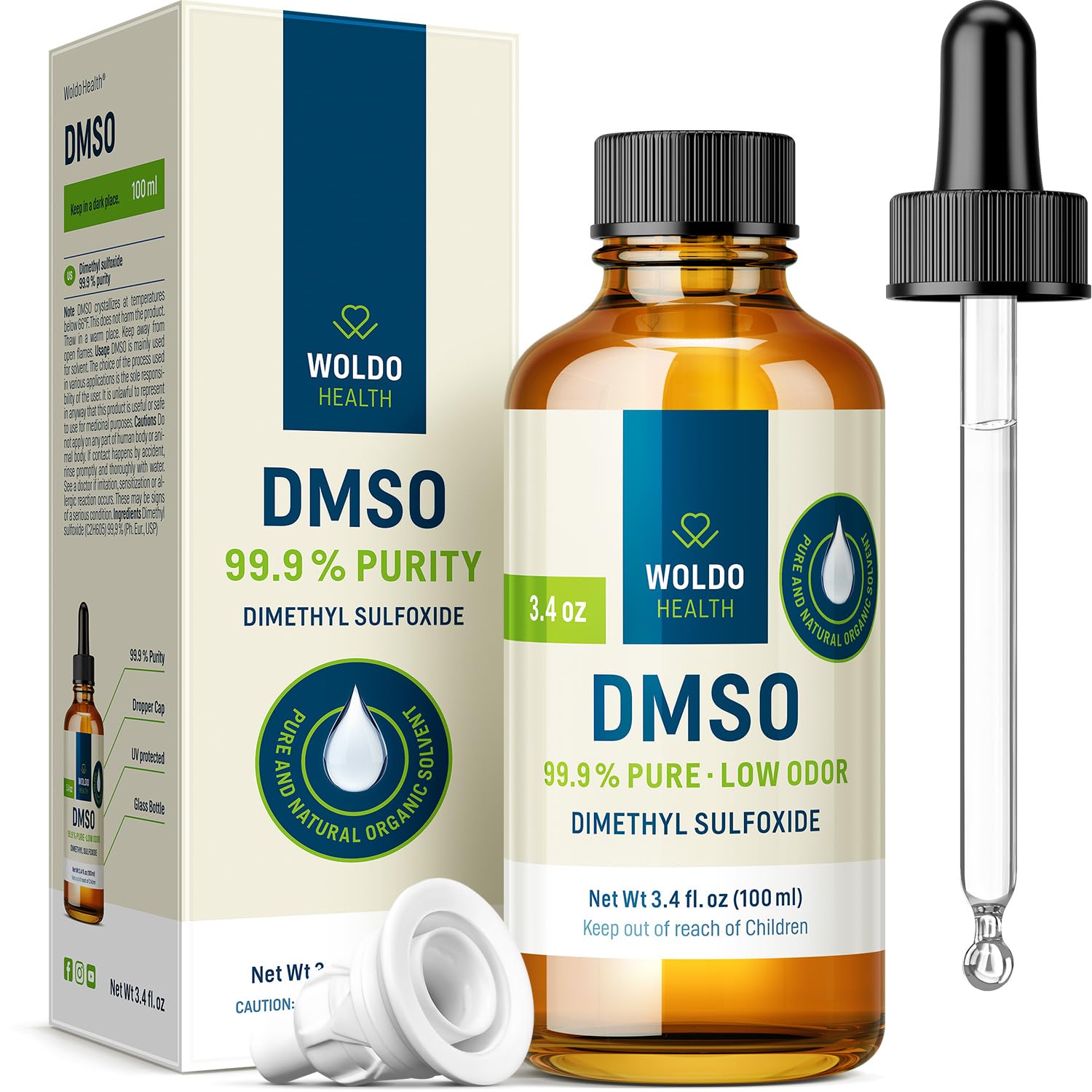 WoldoHealth DMSO 99.9% Pharmaceutical Grade Liquid - 3.38 fl. oz | Pure Dimethyl