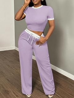 2 piece loungewear set for women Stylish short sleeve and pants casual homewear set for relaxed everyday wear