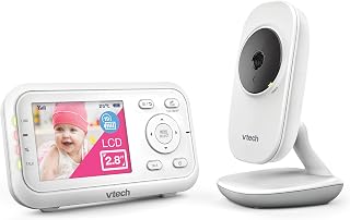 VTech VM3250 Video Baby Monitor with Camera,300m Long Range, Baby Monitor with 2.8" LCD Screen,Up to 19-hr Video Streaming,Night Vision,Secured Transmission,Temperature Sensor,Soothing Sounds,2X Zoom