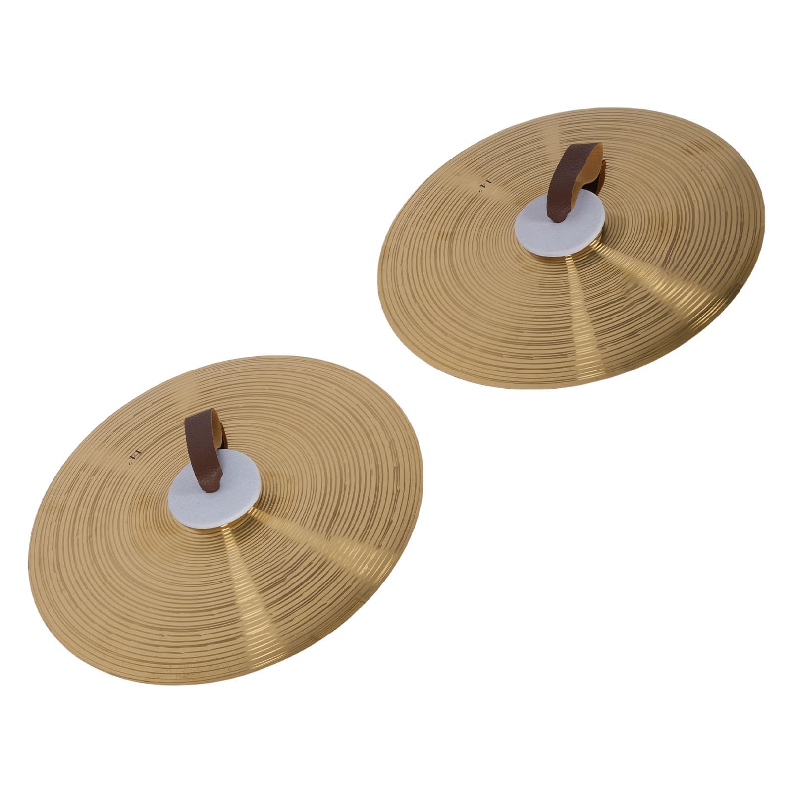 Cymbals Marching Bands 2Pcs Alloy Hand Held Drum Cymbals with Hand Strap 14 Inch