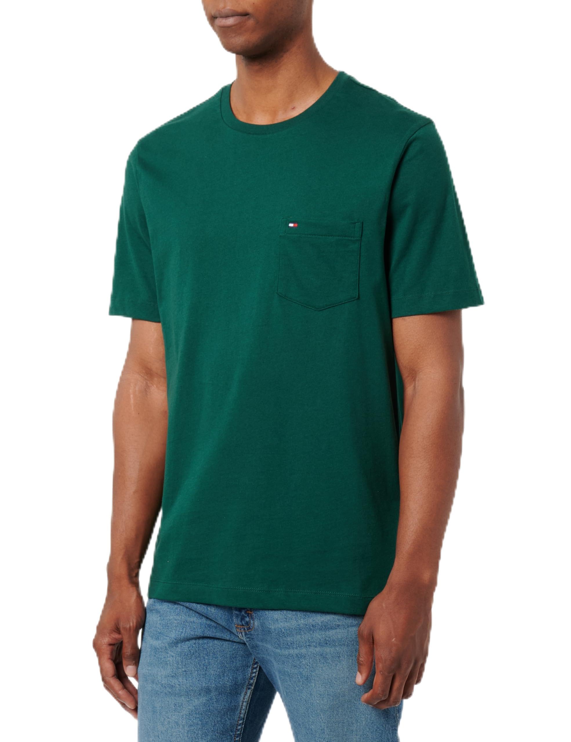 Tommy Hilfiger T-Shirt Manches Courtes Homme Essential avec Poche sur la Poitrin