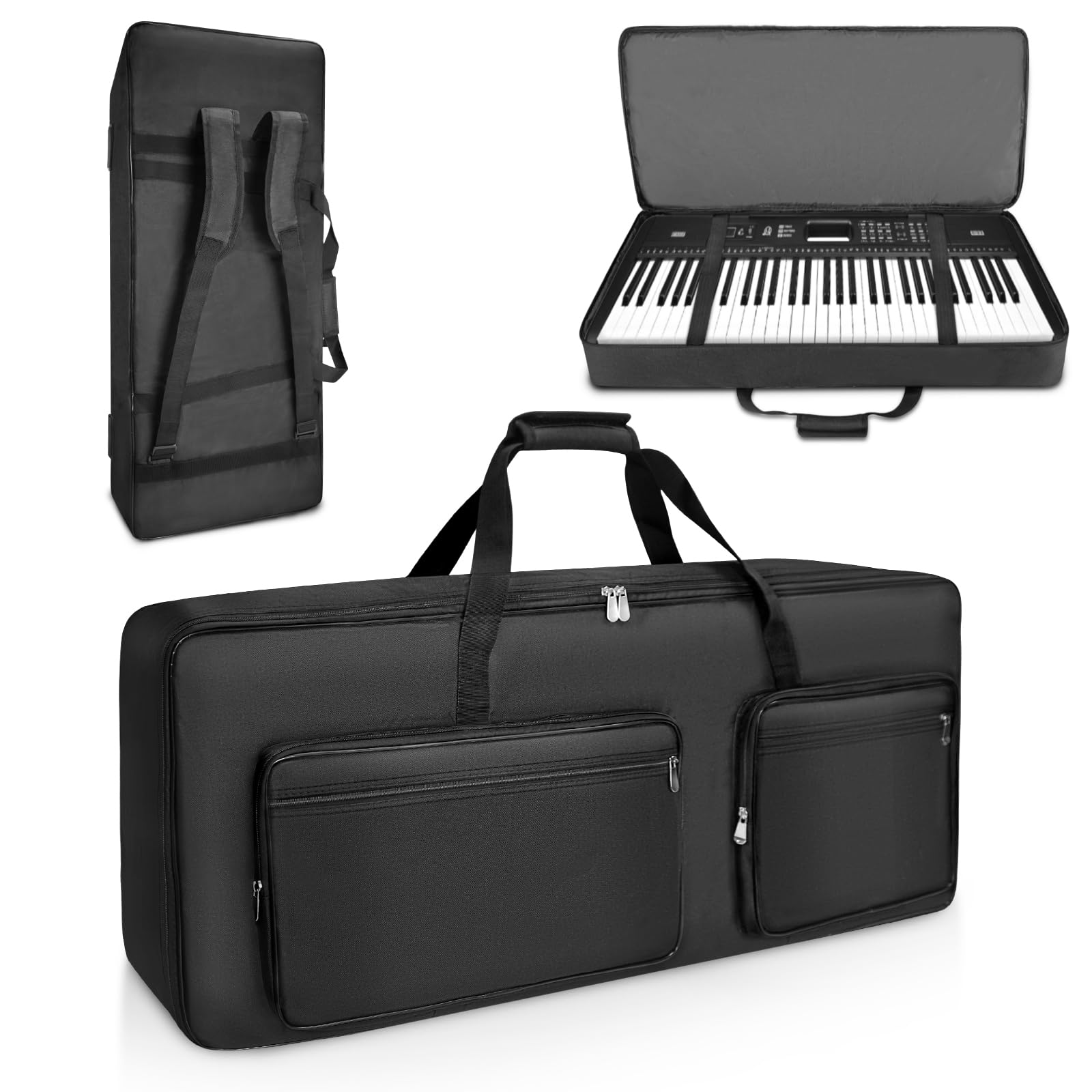SUNDOY 61 Key Gig Bag for Electric Piano, Keyboard Backpack Case Made from 600D 