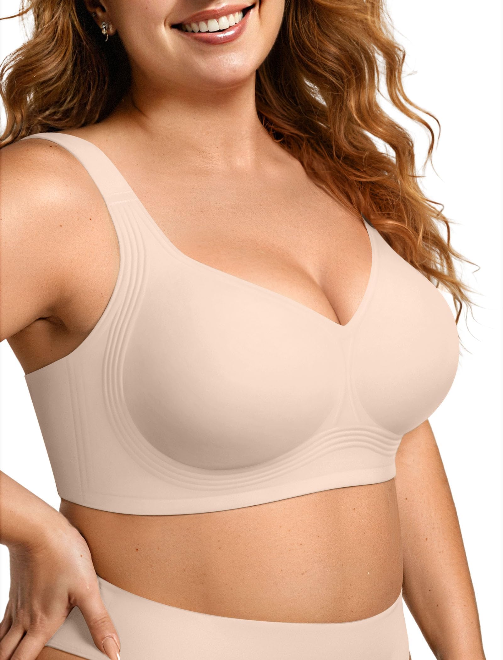 OEAK Womens Wireless Jelly Bras Plus Size Support Push Up Comfortable Bra | no u