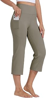 Willit Yoga Capri for Women High Waist Crop Straight Leg Athletic Exercise Workout Capri Pants 21"