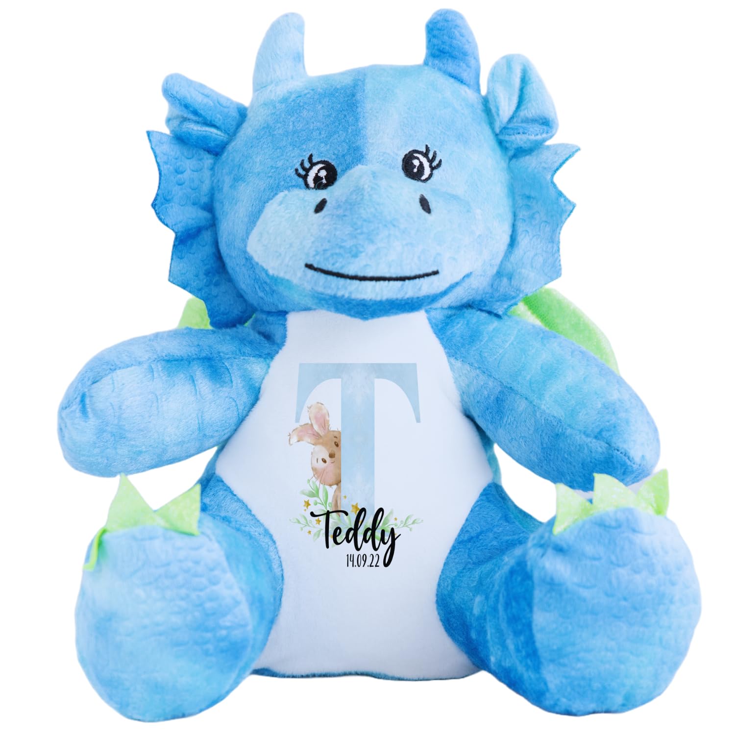 Crafted Memories - Personalised Dragon Bear | Plush Soft Toy for Baby Showers & 