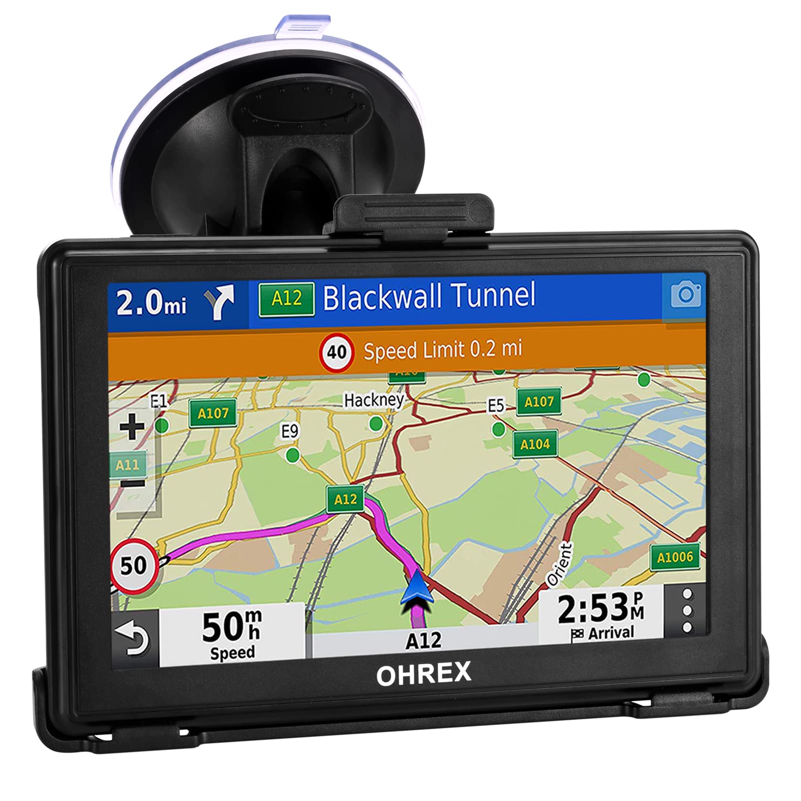OHREX GPS Navigator for Car,Truck GPS Commercial Drivers 2026,5”Touchscreen | 5”