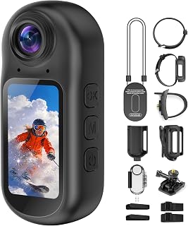 4K Mini Body Camera With EIS 6-Axis Stabilization,POV Action Camera | With 1.5'' HD screen Audio and Video Recording,WiFi Bluetooth, clip Magnetic hands-free Body Cam for cycling, motorcycle