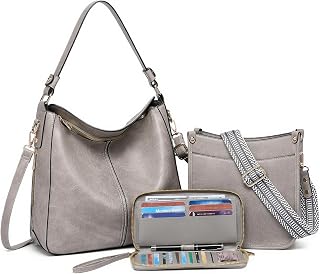 Purses for Women 3PCS, Crossbody Bags Set Large Leather Purse Shoulder Handbags with Wallet Adjustable Straps for Ladies Tote