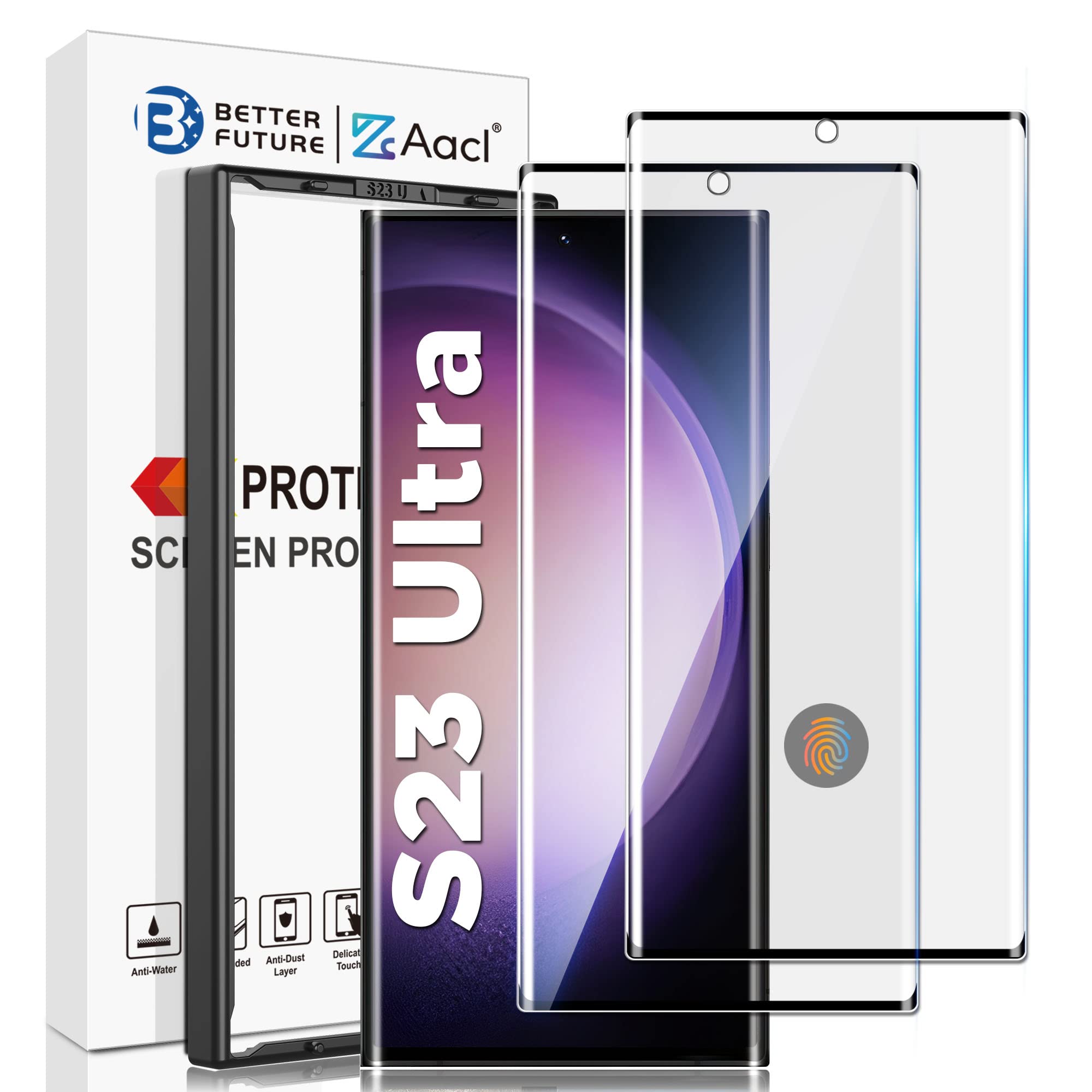 AACL for Samsung Galaxy S23 Ultra Screen Protector Tempered Glass 3D Curved