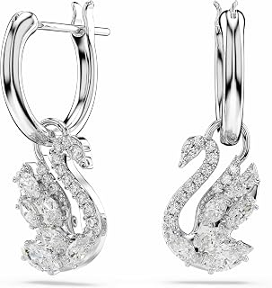 Swarovski Swan Collection, Mixed Cuts, Swan, White, Rhodium plating