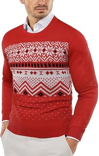COOFANDY Men's Crewneck Sweaters Long Sleeve Knit Dress Slim Fit Pullover
