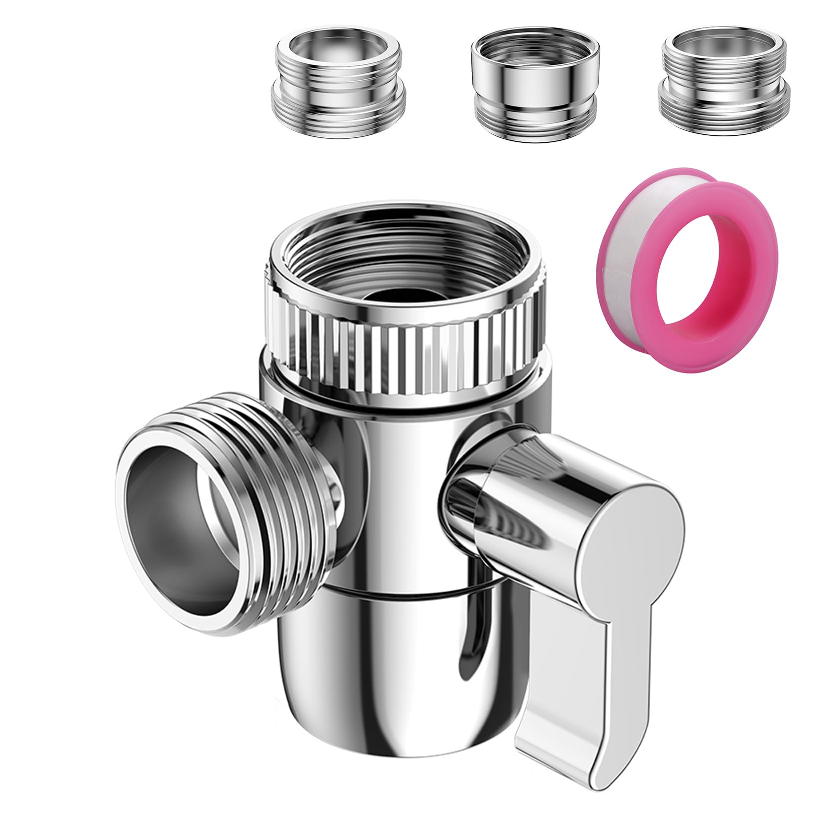 Roscid Sink Faucet Diverter 3-Way Valve Splitter G1/2 for Kitchen Bathroom