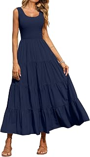 PRETTYGARDEN Women's Tank Summer Dresses for Women Maxi Dress Casual Dress