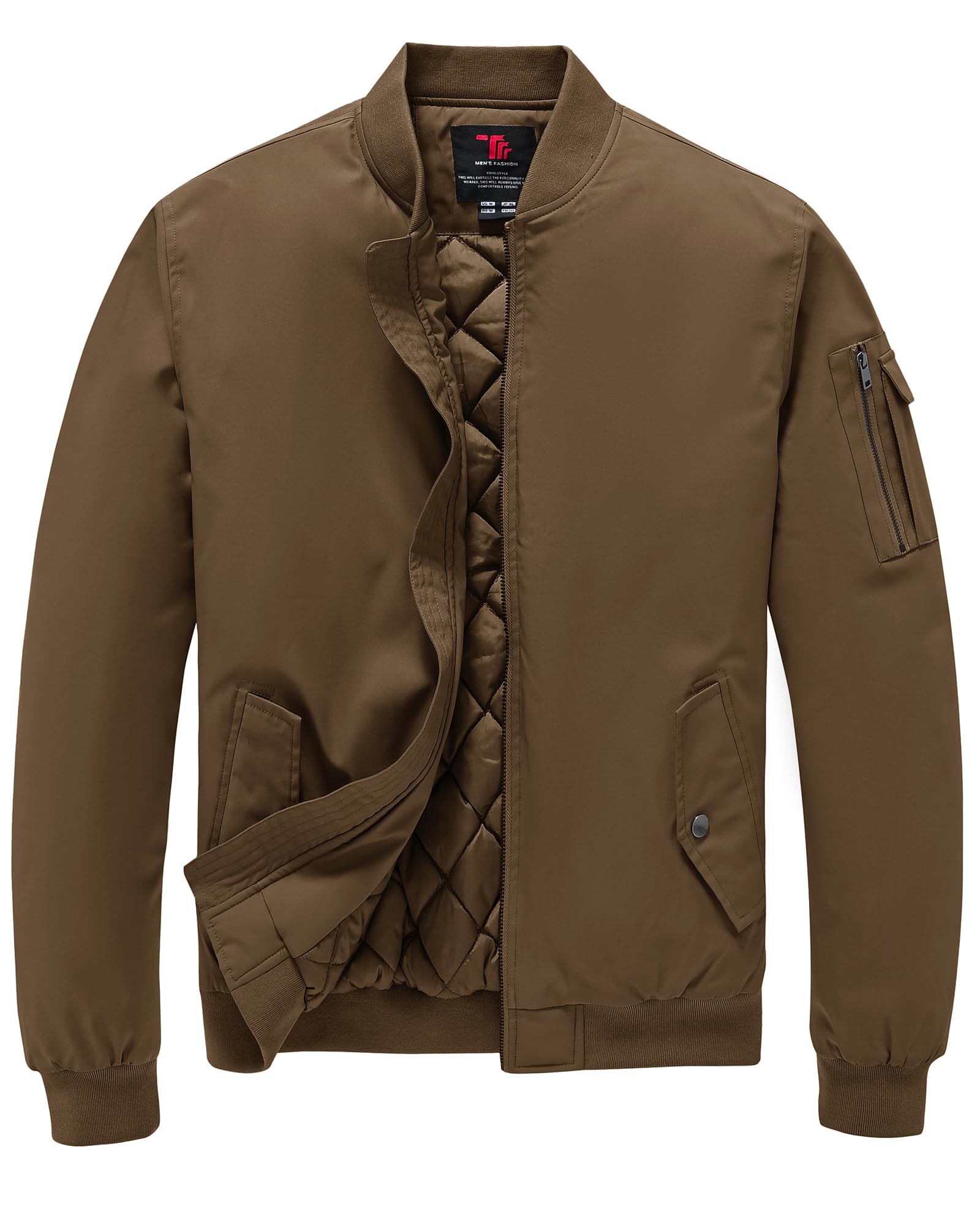 TBMPOY Qulited Bomber Giacche antivento Full Zip imbottito inverno Casual Fashio