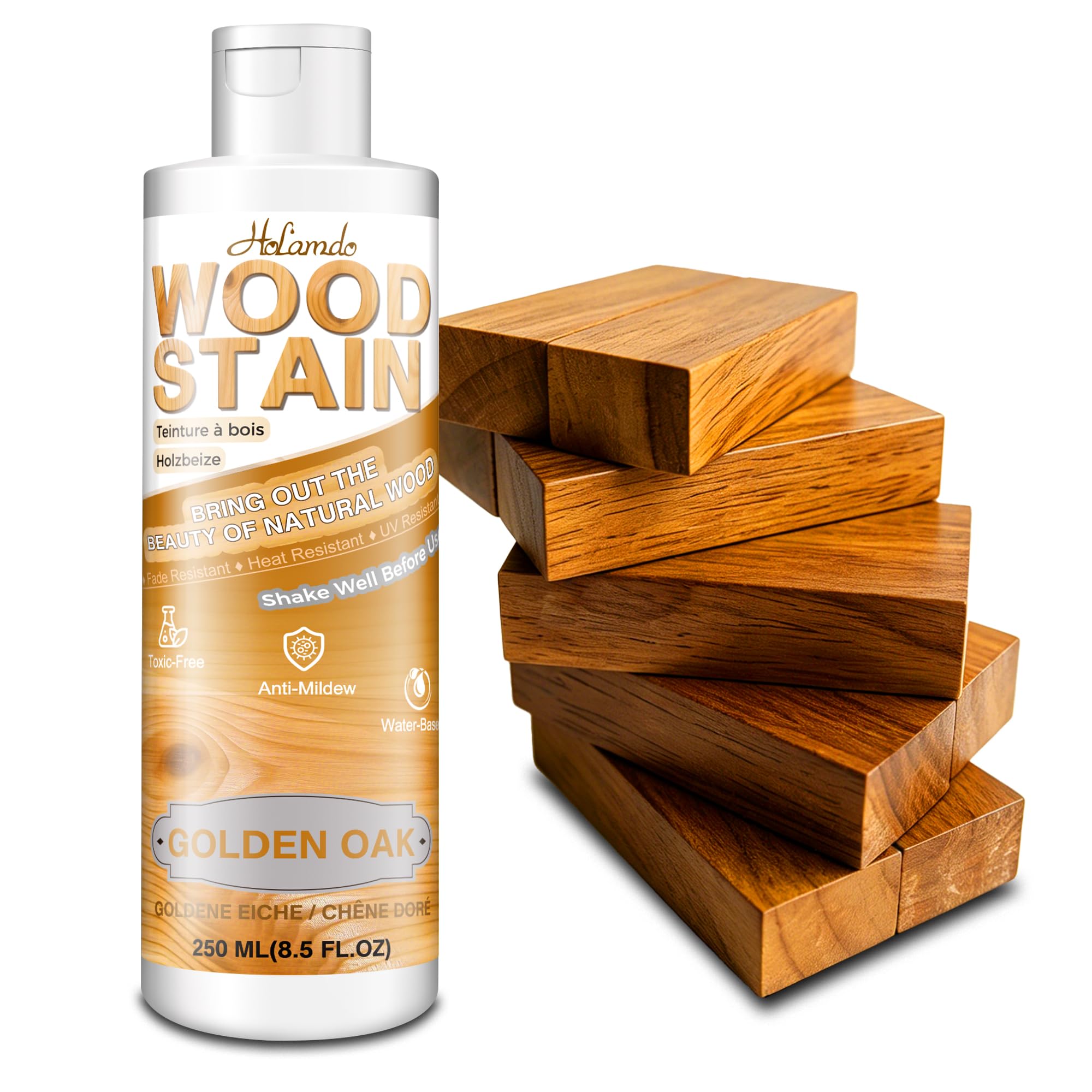 Water Based Wood Stain 8.5oz, Golden Oak – Indoor Outdoor Furniture Stain | Wood