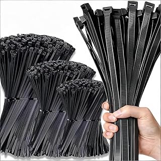 300pcs 3 Mode Self Locking Plastic Nylon Wire Cable Zip Ties Black Cable Ties Fixed Loop Cables