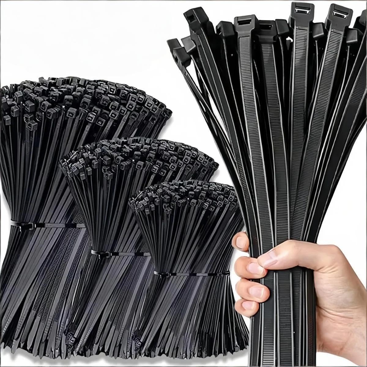 300pcs 3 Mode Self Locking Plastic Nylon Wire Cable Zip Ties Black Cable Ties Fi