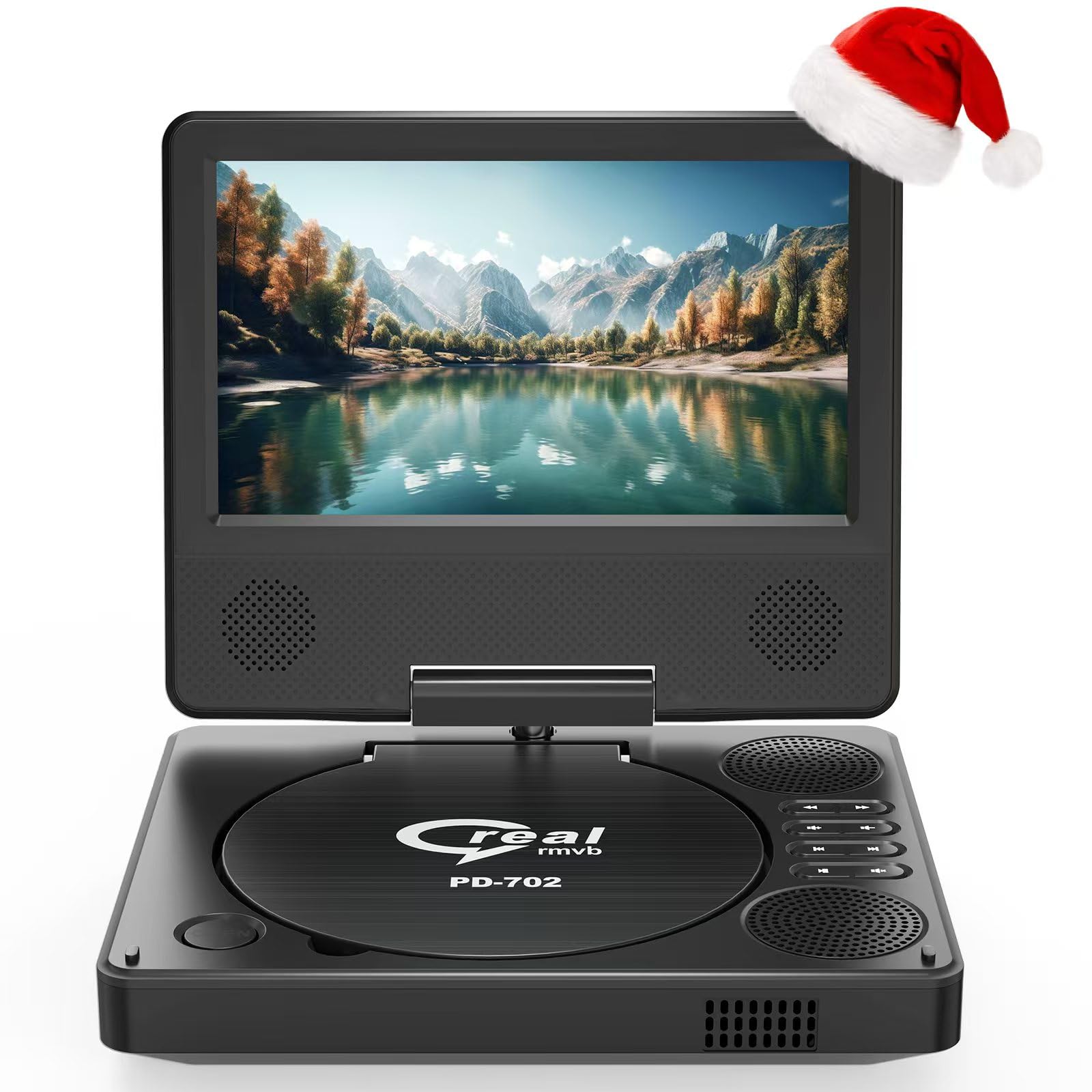 9.5" Portable DVD Player with 7.5" Swivel Display Screen, 5-Hour Built-in Rechar