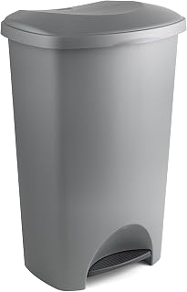 Addis 50L Kitchen Pedal Bin | Soft Close Metallic Silver Waste Bin