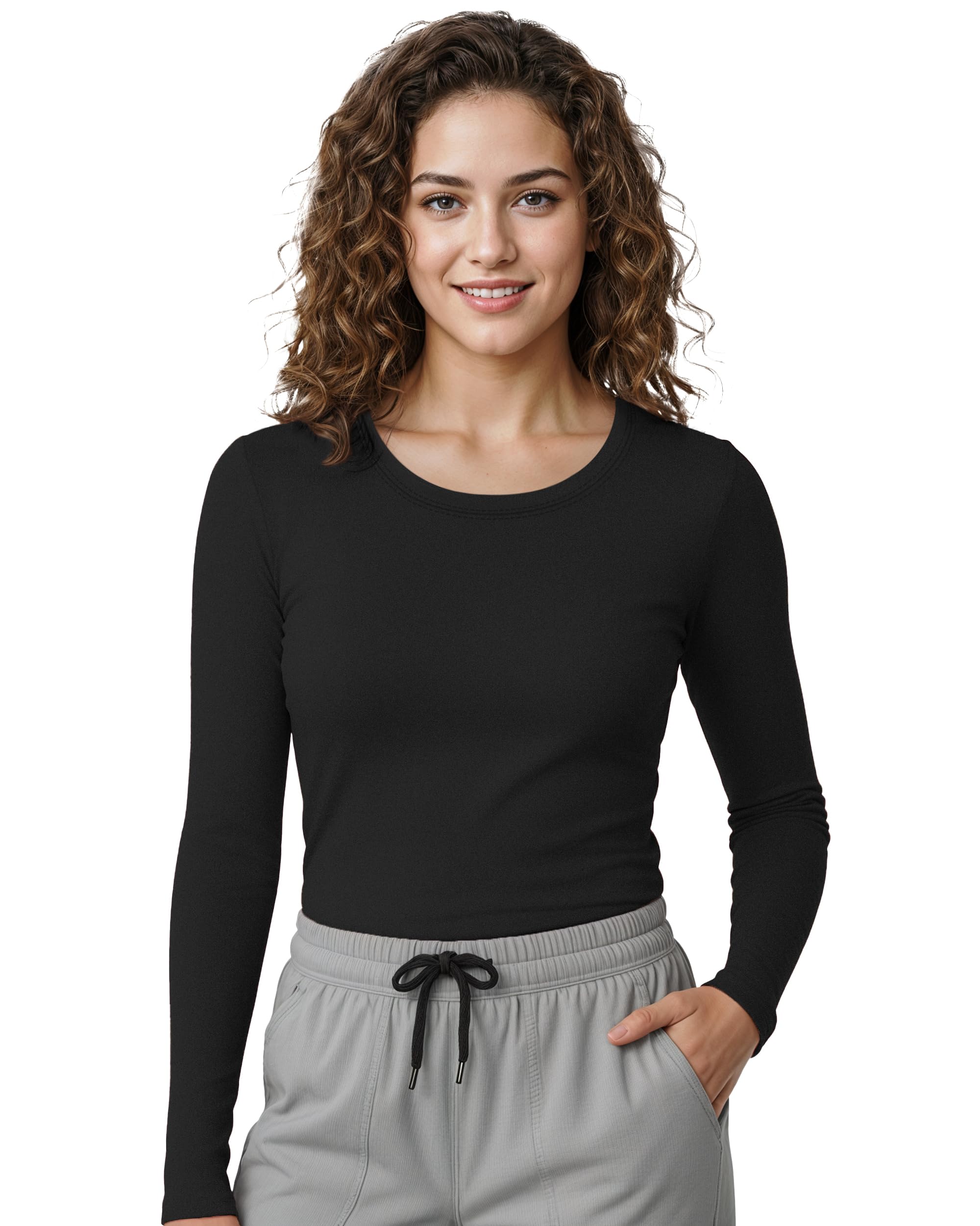 NY Threads Under Scrub Women's Fitted Long Sleeve T-Shirt