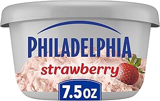 Philadelphia Flavored Cream Cheese Spread, Strawberry, 7.5 oz | for Smooth Spreadable Mornings No Artificial Preservatives, Flavors, or Dyes No artificial preservatives, flavors or dyes