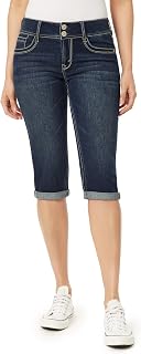 WallFlower Women's Luscious Curvy 17" Capri Mid-Rise Insta Stretch Juniors (Standard and Plus) Jeans