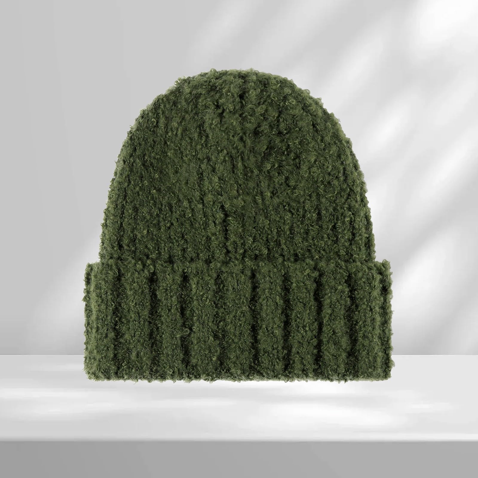 Ribbed Knit Beanie Hat with Brand Patch for Warm and Fashionable Winter Wear
