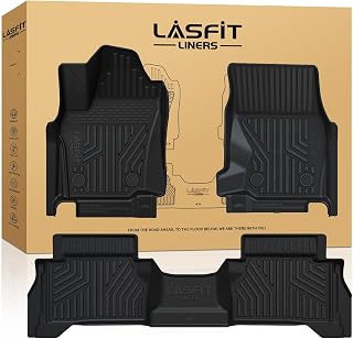 LASFIT Floor Mats for Toyota Tacoma 2024 2025 2026 Double Cab Auto Tran Gas | Not Fit Hybrid, All Weather Custom Fit Anti-Slip TPE Floor Liners Accessories for Tacoma TRD/SR/SR5/limited, 1st &amp; 2nd Row