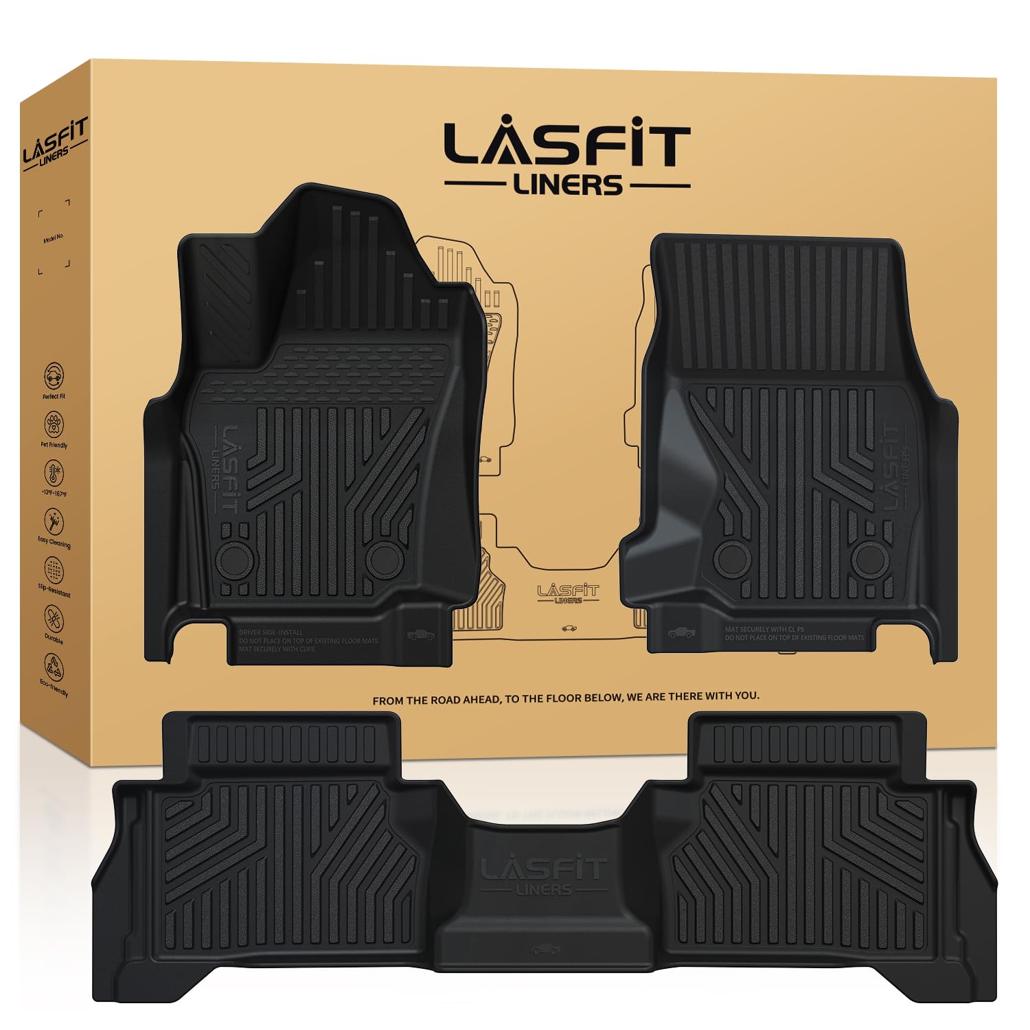 LASFIT Floor Mats for Toyota Tacoma 2024 2025 2026 Double Cab Auto Tran Gas | No