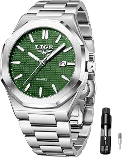 LIGE Quartz Watch for Men - Analogue Designer Big Face Mens Wrist Watches