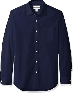Amazon Essentials Mens Slim-Fit Long-Sleeve Poplin Shirt