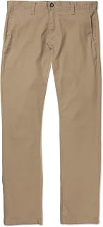 Volcom Frickin Modern Fit Men's Stretch Chino Trousers, Khaki, 42W x 32L, dark khaki, 42W / 32L