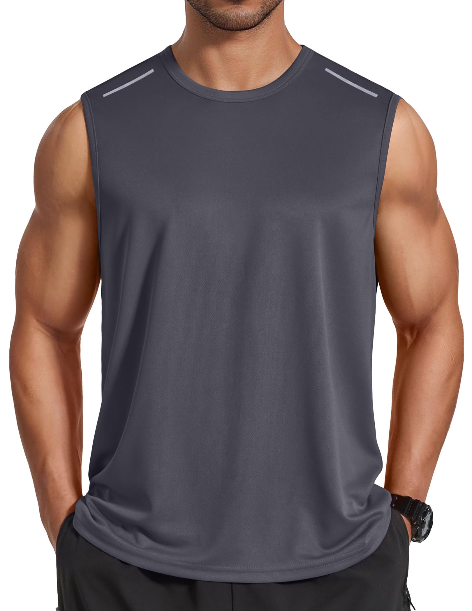 COOFANDY メンズ ノースリーブシャツ 速乾 ワークアウト タンクトップ ジム マッスル Tシャツ スポーツ アスレチック タンク 吸湿発散性