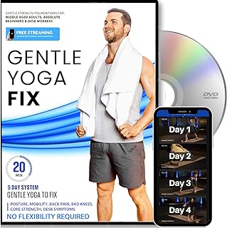 Yoga Fix - Gentle Yoga For Seniors, Middle-Aged Adults, and Beginners To Fix Posture, Back Pain, Core Strength, and Stress | 20 Minutes Per Day System
