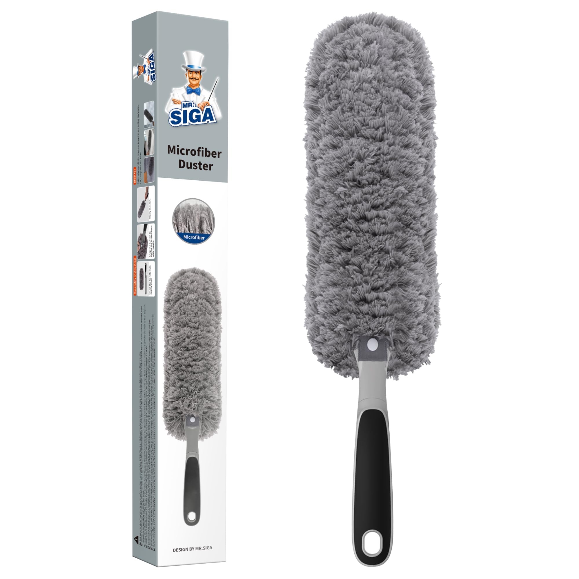 MR.SIGA Lint Free Microfiber Duster, Washable Duster for Household Cleaning | Mi