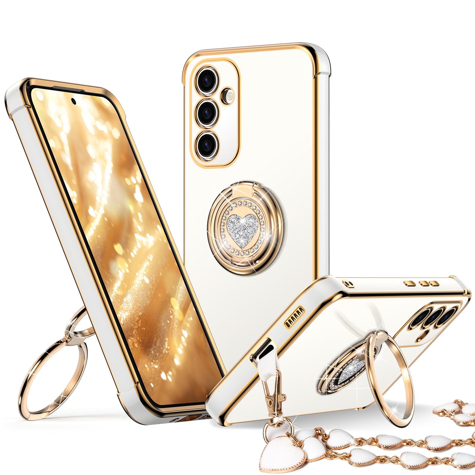 XYZ for Galaxy S24 Case with Stand, for Samsung Galaxy S24 Case with Double Ring