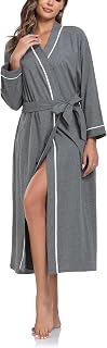 EA'S SECRET 100% Cotton Robes for Women Lightweight Long Kimono Bathrobe Soft Ladies Loungewear with Pockets